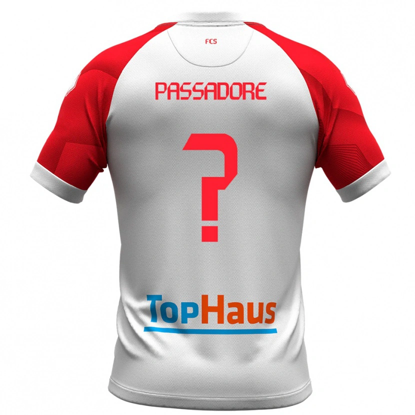 Danxen Dames Leonardo Passadore #0 Wit Rood Thuisshirt Thuistenue 2025/26 T-Shirt België