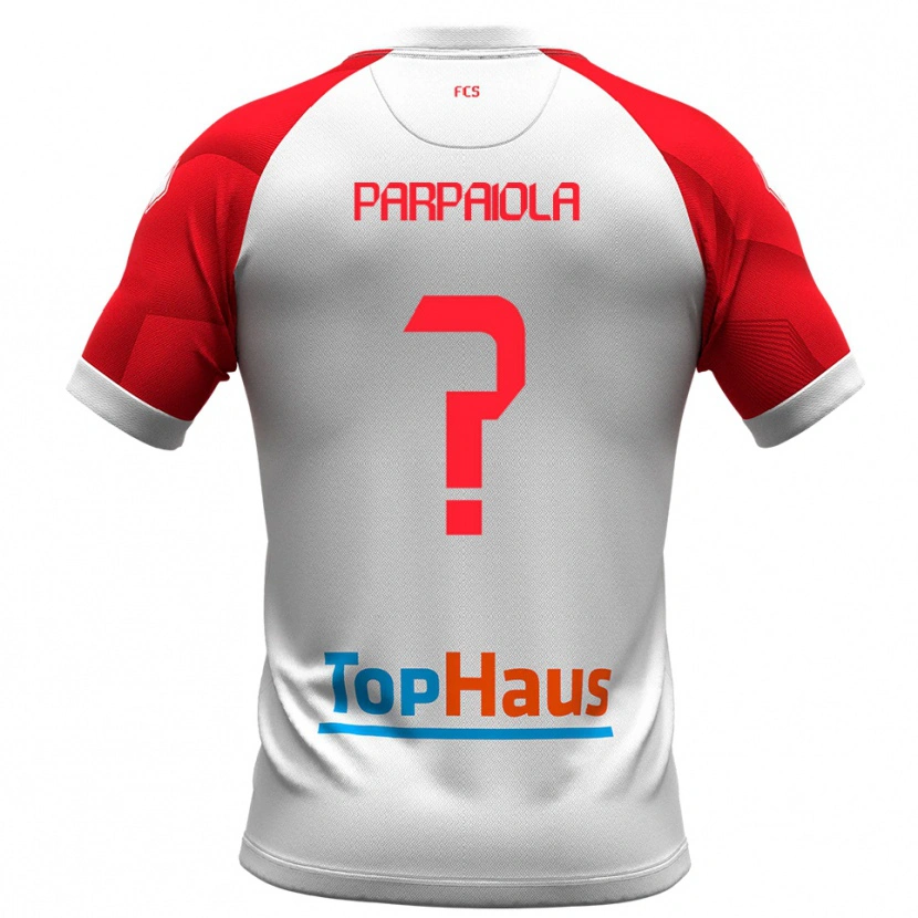 Danxen Dames Daniel Parpaiola #0 Wit Rood Thuisshirt Thuistenue 2025/26 T-Shirt België