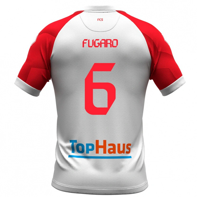 Danxen Dames Matteo Fugaro #6 Wit Rood Thuisshirt Thuistenue 2025/26 T-Shirt België