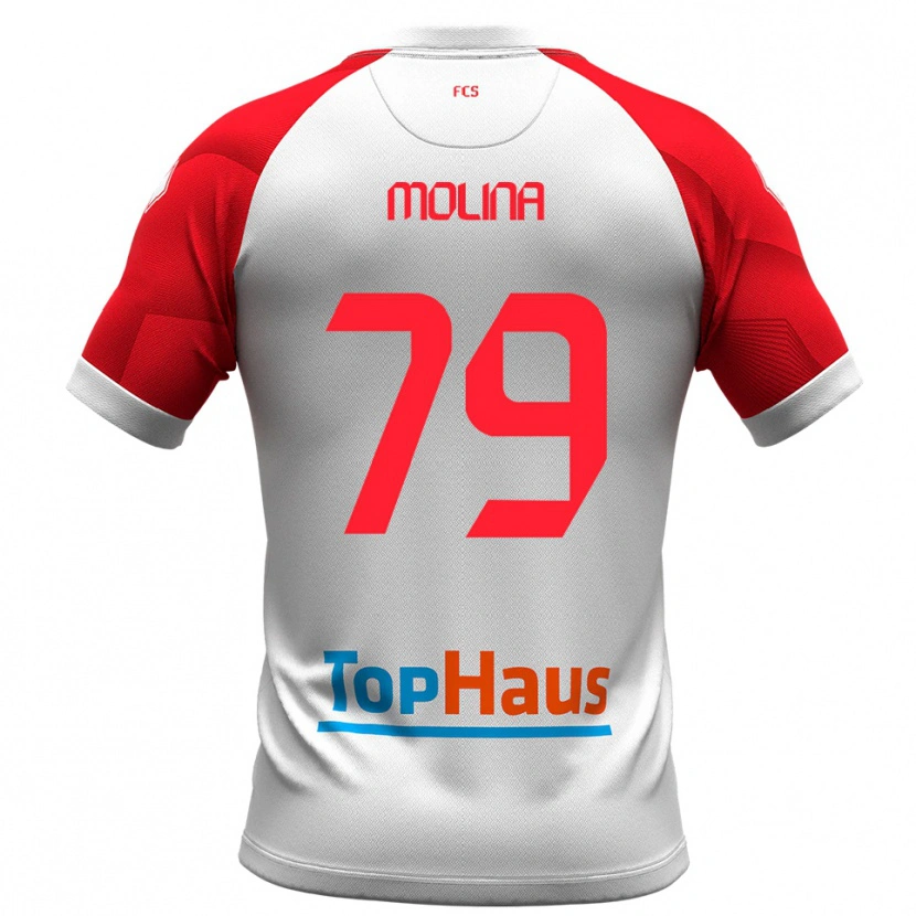 Danxen Dames Salvatore Molina #79 Wit Rood Thuisshirt Thuistenue 2025/26 T-Shirt België
