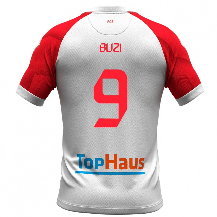 Danxen Dames Luis Buzi #9 Wit Rood Thuisshirt Thuistenue 2025/26 T-Shirt België