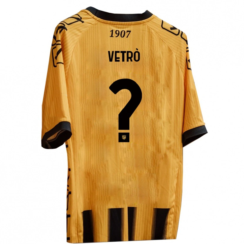 Danxen Dames Antonio Vetrò #0 Geel Zwart Thuisshirt Thuistenue 2025/26 T-Shirt België