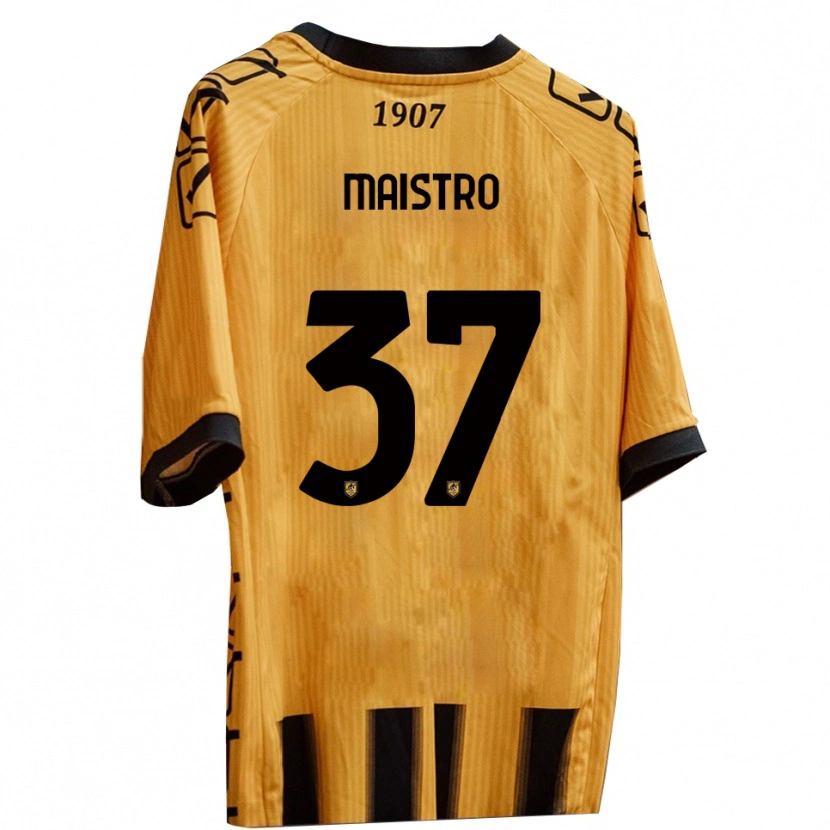 Danxen Dames Fabio Maistro #37 Geel Zwart Thuisshirt Thuistenue 2025/26 T-Shirt België