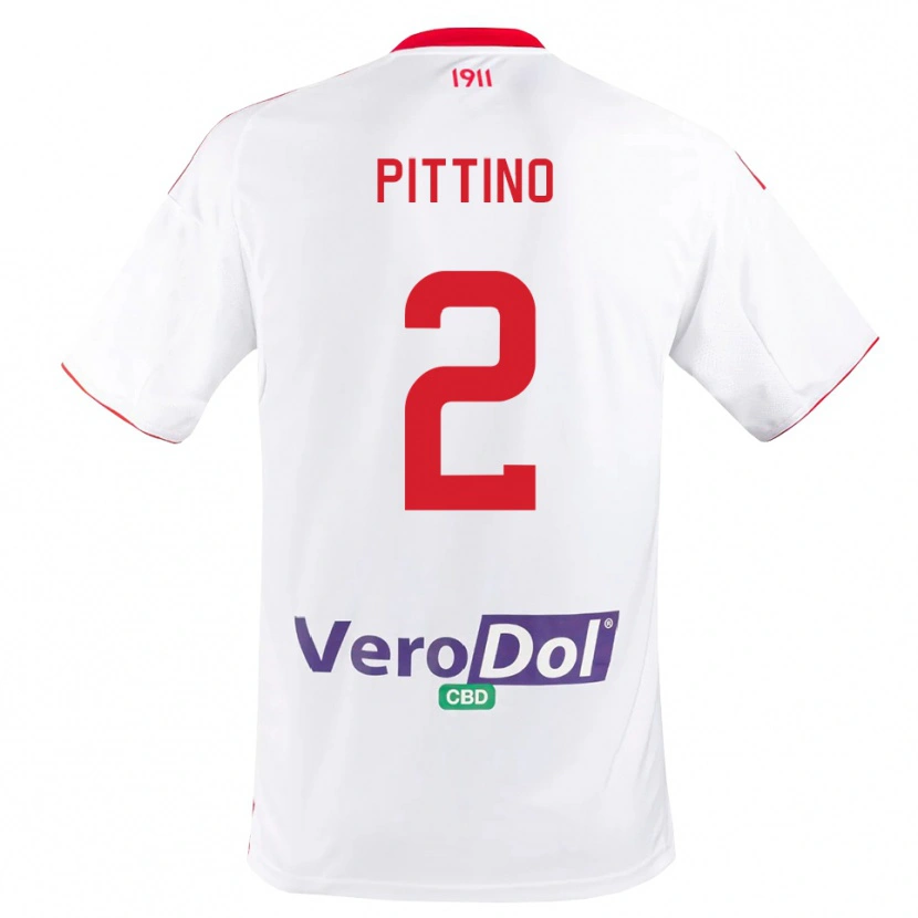 Danxen Dames Tommaso Pittino #2 Wit Rood Thuisshirt Thuistenue 2025/26 T-Shirt België