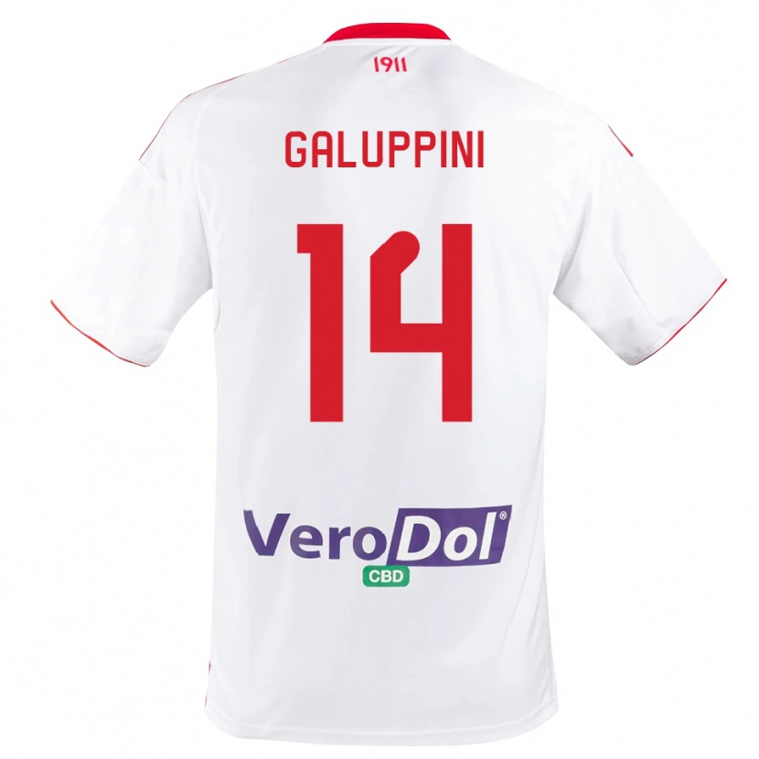 Danxen Dames Francesco Galuppini #14 Wit Rood Thuisshirt Thuistenue 2025/26 T-Shirt België