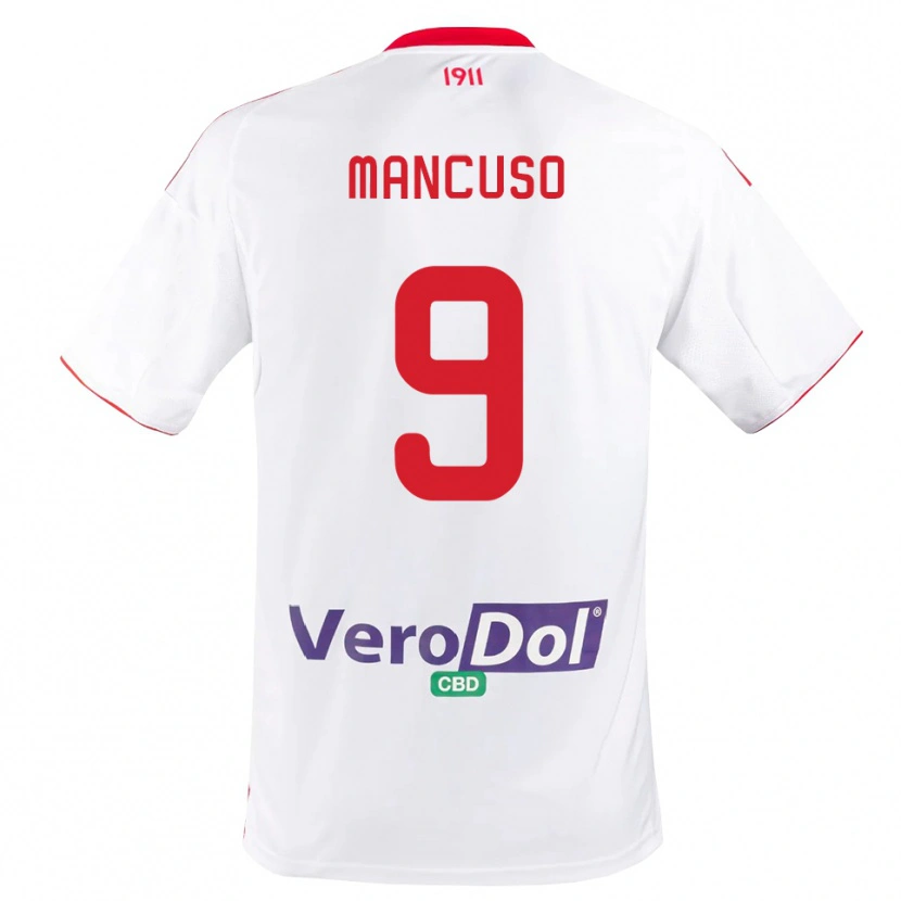Danxen Dames Leonardo Mancuso #9 Wit Rood Thuisshirt Thuistenue 2025/26 T-Shirt België
