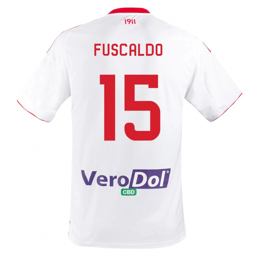 Danxen Dames Manuel Fuscaldo #15 Wit Rood Thuisshirt Thuistenue 2025/26 T-Shirt België