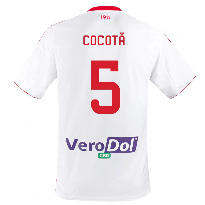 Danxen Dames Dorian Cocotă #5 Wit Rood Thuisshirt Thuistenue 2025/26 T-Shirt België