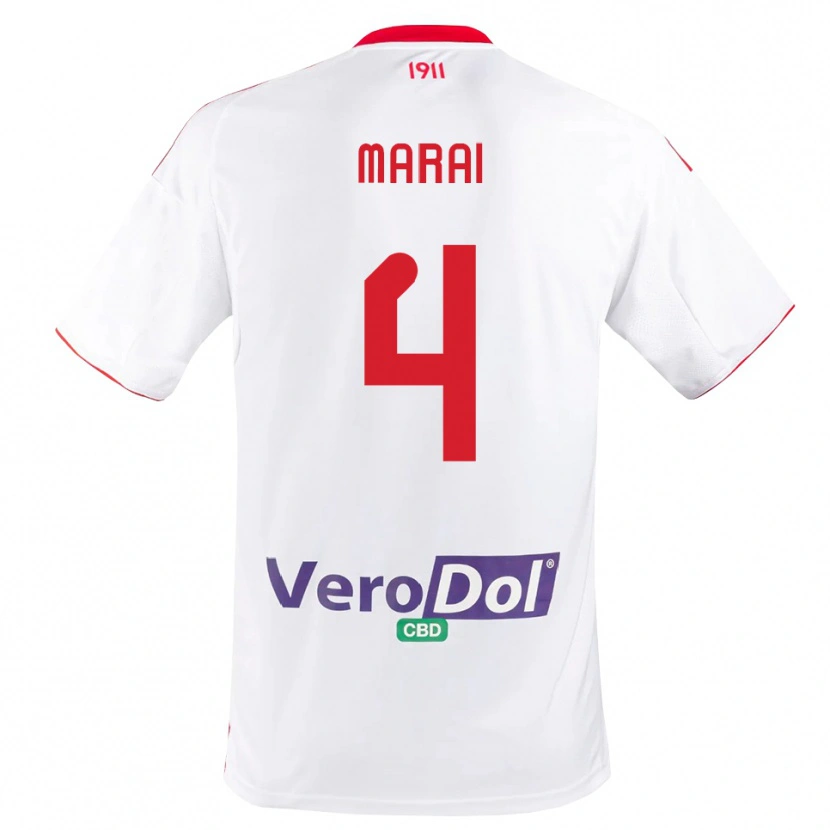 Danxen Dames Cristian Marai #4 Wit Rood Thuisshirt Thuistenue 2025/26 T-Shirt België