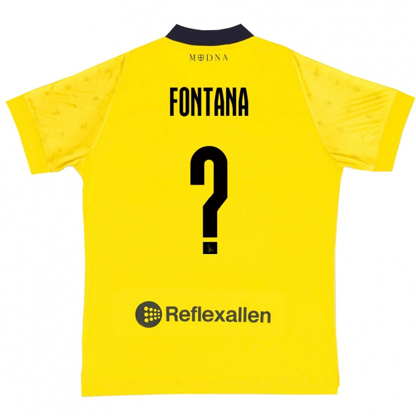 Danxen Dames Brando Fontana #0 Geel Donkerblauw Thuisshirt Thuistenue 2025/26 T-Shirt België