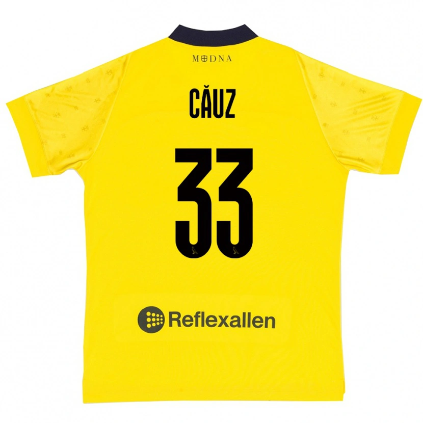 Danxen Dames Cristian Căuz #33 Geel Donkerblauw Thuisshirt Thuistenue 2025/26 T-Shirt België