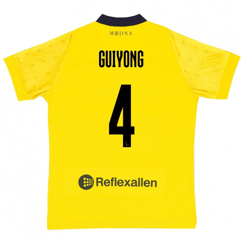 Danxen Dames Franck Guiyong #4 Geel Donkerblauw Thuisshirt Thuistenue 2025/26 T-Shirt België