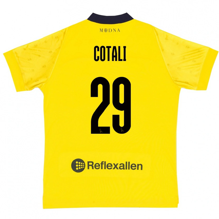 Danxen Dames Matteo Cotali #29 Geel Donkerblauw Thuisshirt Thuistenue 2025/26 T-Shirt België