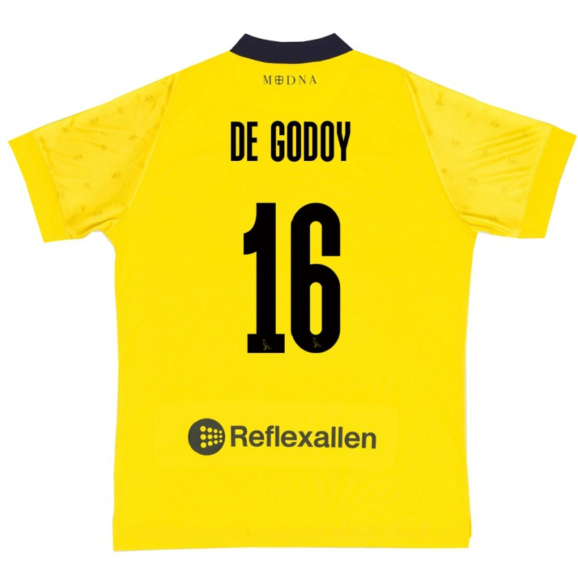 Danxen Dames Patrick Pîrv De Godoy #16 Geel Donkerblauw Thuisshirt Thuistenue 2025/26 T-Shirt België
