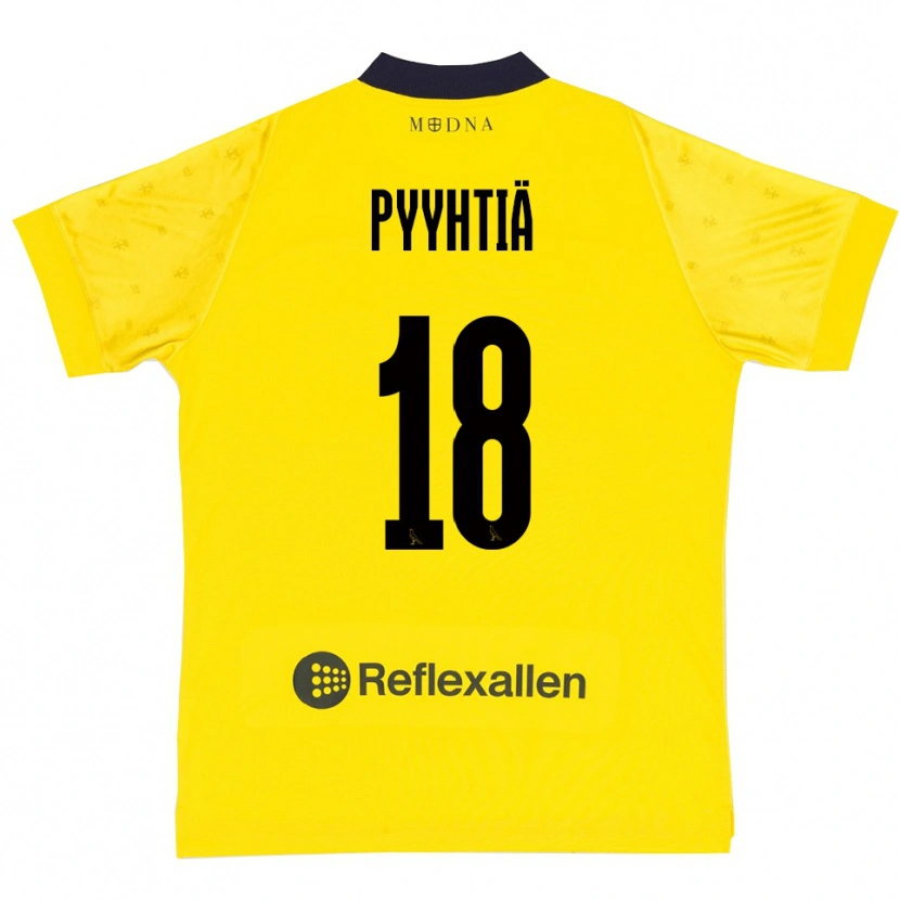 Danxen Dames Niklas Pyyhtiä #18 Geel Donkerblauw Thuisshirt Thuistenue 2025/26 T-Shirt België