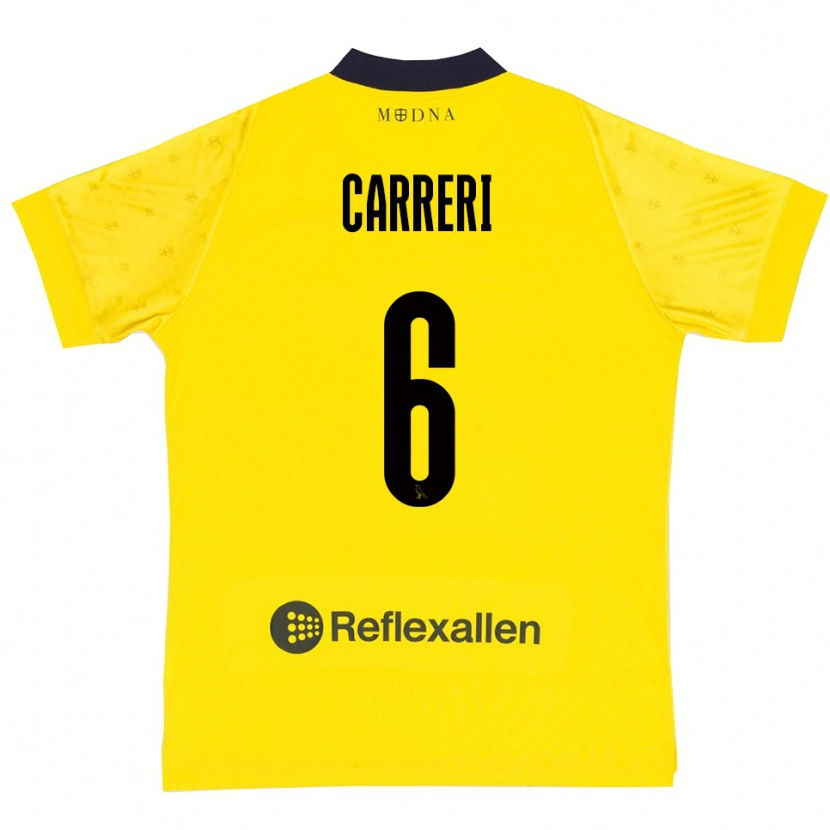 Danxen Dames Carlo Carreri #6 Geel Donkerblauw Thuisshirt Thuistenue 2025/26 T-Shirt België