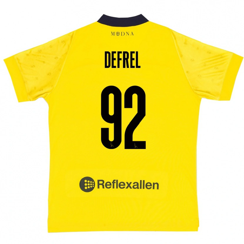 Danxen Dames Grégoire Defrel #92 Geel Donkerblauw Thuisshirt Thuistenue 2025/26 T-Shirt België