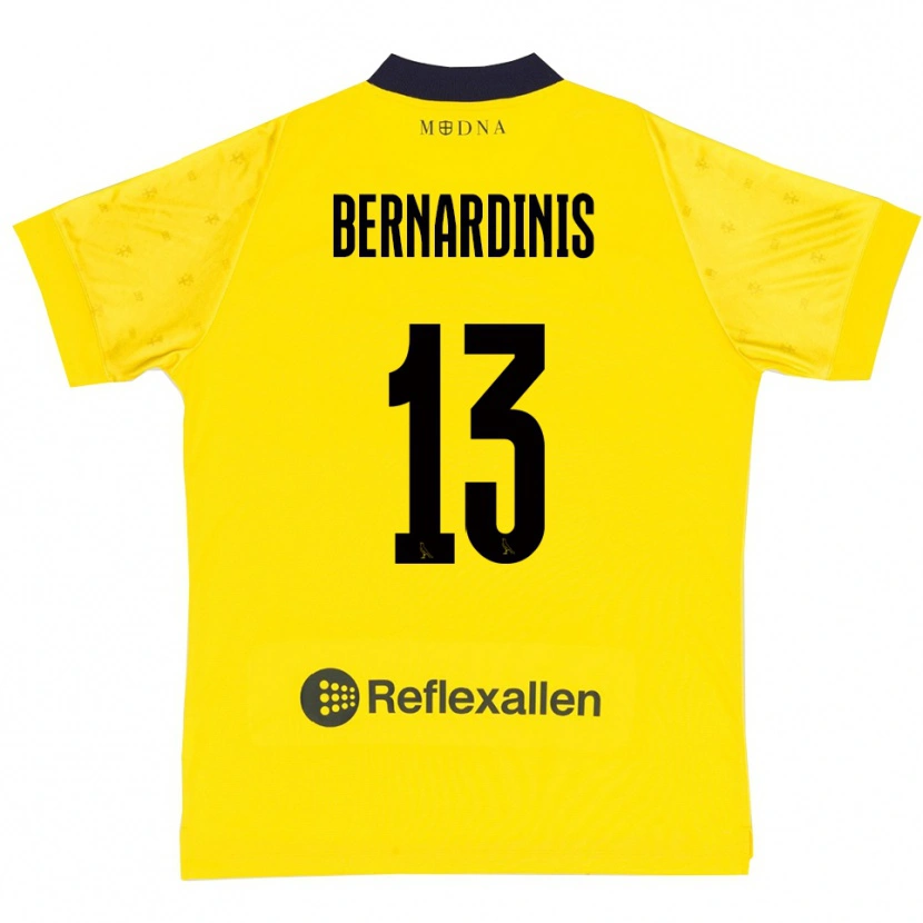 Danxen Dames Riccardo Bernardinis #13 Geel Donkerblauw Thuisshirt Thuistenue 2025/26 T-Shirt België
