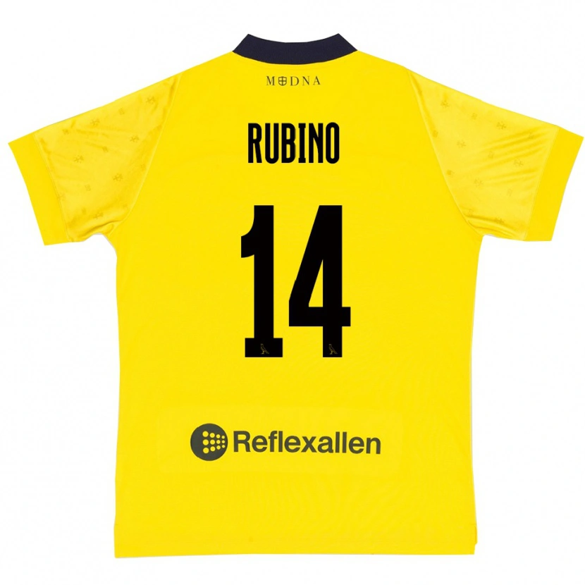 Danxen Dames Lorenzo Rubino #14 Geel Donkerblauw Thuisshirt Thuistenue 2025/26 T-Shirt België