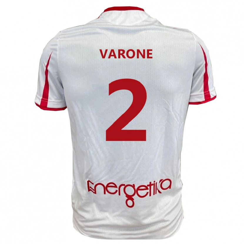 Danxen Dames Francesco Varone #2 Wit Rood Thuisshirt Thuistenue 2025/26 T-Shirt België
