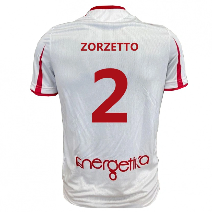 Danxen Dames Marco Zorzetto #2 Wit Rood Thuisshirt Thuistenue 2025/26 T-Shirt België