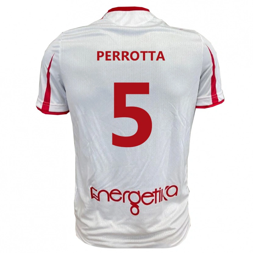 Danxen Dames Marco Perrotta #5 Wit Rood Thuisshirt Thuistenue 2025/26 T-Shirt België