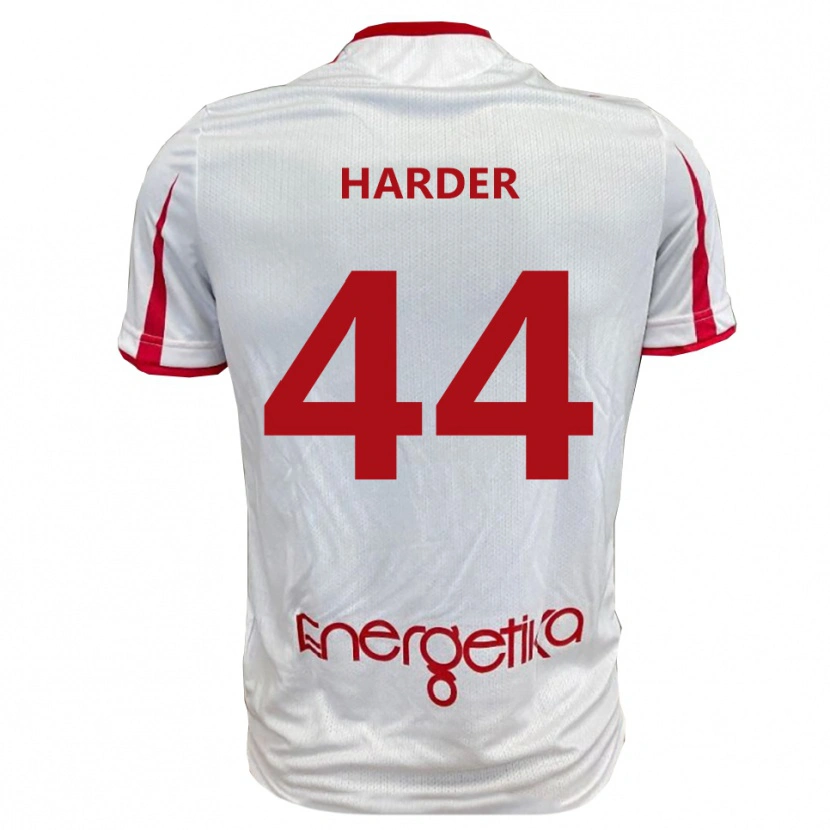 Danxen Dames Jonas Harder #44 Wit Rood Thuisshirt Thuistenue 2025/26 T-Shirt België