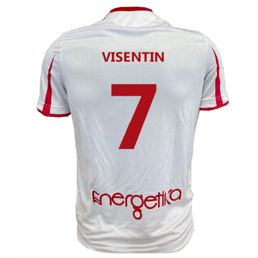 Danxen Dames Filippo Visentin #7 Wit Rood Thuisshirt Thuistenue 2025/26 T-Shirt België