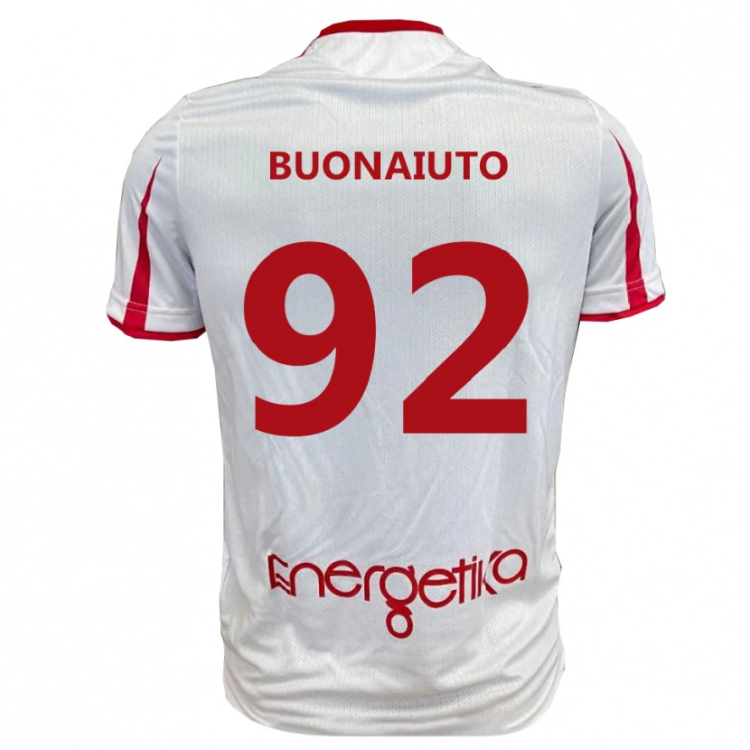 Danxen Dames Cristian Buonaiuto #92 Wit Rood Thuisshirt Thuistenue 2025/26 T-Shirt België