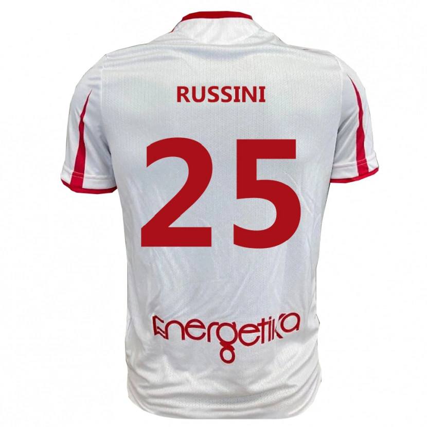 Danxen Dames Simone Russini #25 Wit Rood Thuisshirt Thuistenue 2025/26 T-Shirt België