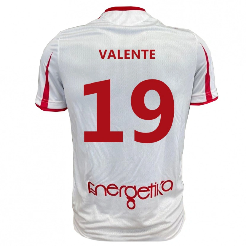 Danxen Dames Nicola Valente #19 Wit Rood Thuisshirt Thuistenue 2025/26 T-Shirt België