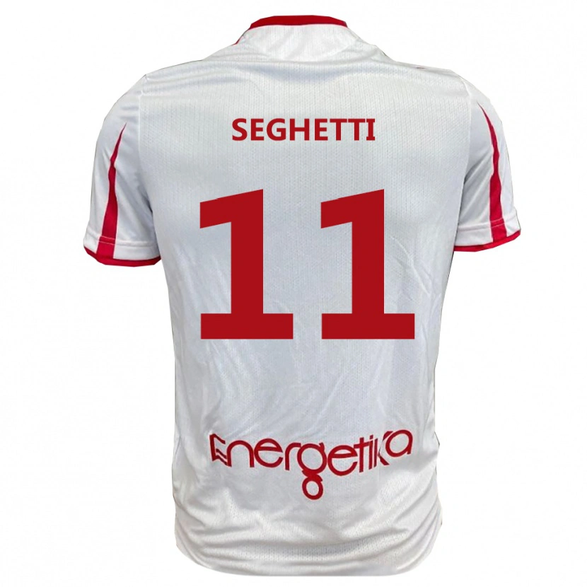 Danxen Dames Alessandro Seghetti #11 Wit Rood Thuisshirt Thuistenue 2025/26 T-Shirt België