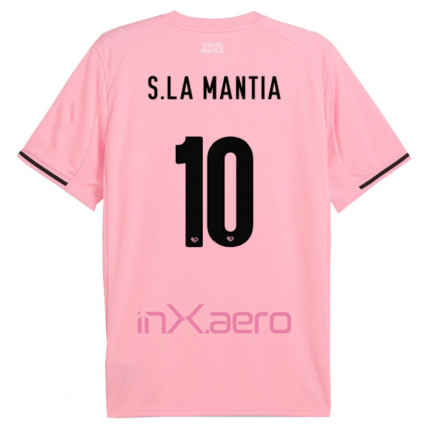 Danxen Dames Samuele La Mantia #10 Roze Zwart Thuisshirt Thuistenue 2025/26 T-Shirt België