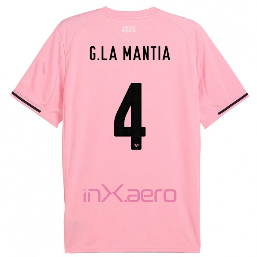 Danxen Dames Giulio La Mantia #4 Roze Zwart Thuisshirt Thuistenue 2025/26 T-Shirt België
