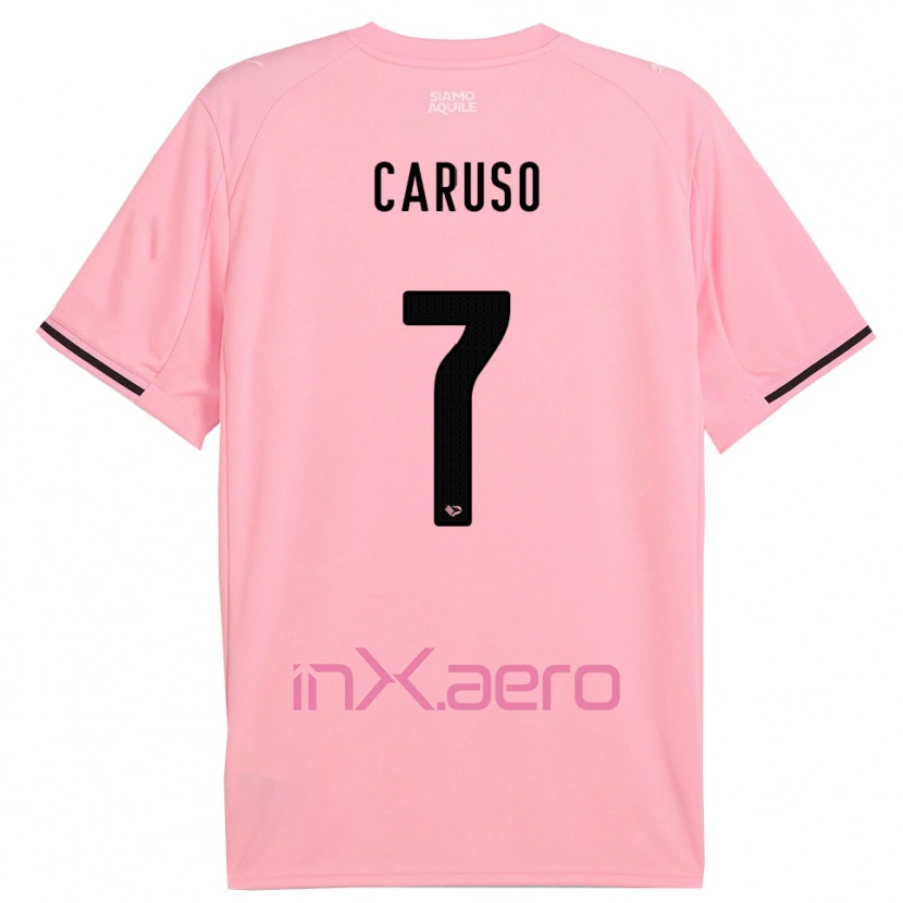 Danxen Dames Edoardo Caruso #7 Roze Zwart Thuisshirt Thuistenue 2025/26 T-Shirt België