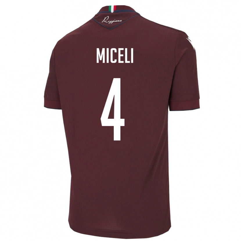 Danxen Dames Leonardo Miceli #4 Bourgondië Wit Thuisshirt Thuistenue 2025/26 T-Shirt België