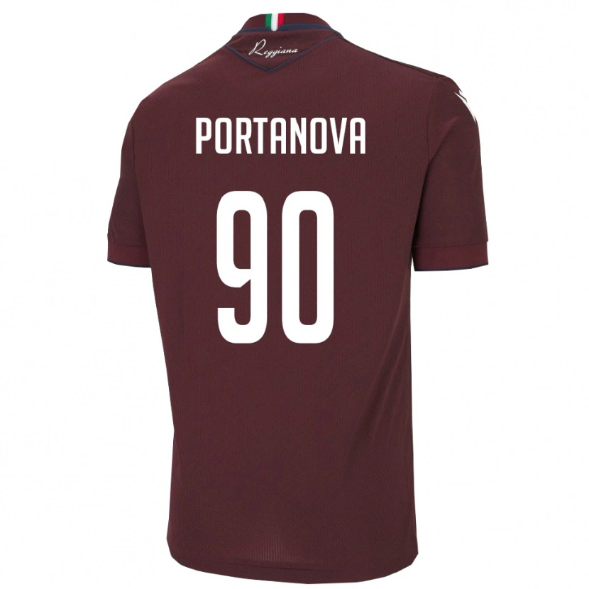 Danxen Dames Manolo Portanova #90 Bourgondië Wit Thuisshirt Thuistenue 2025/26 T-Shirt België