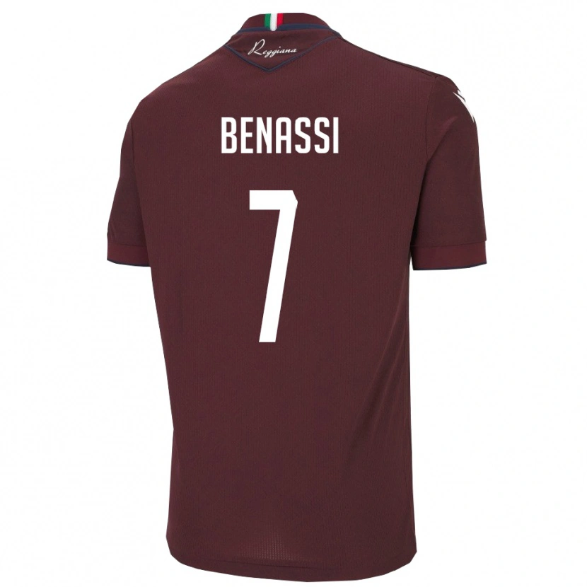 Danxen Dames Federico Benassi #7 Bourgondië Wit Thuisshirt Thuistenue 2025/26 T-Shirt België