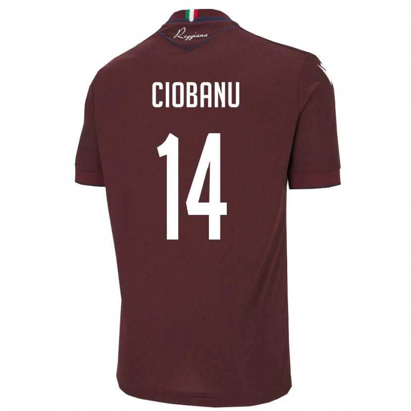 Danxen Dames Erick Ciobanu #14 Bourgondië Wit Thuisshirt Thuistenue 2025/26 T-Shirt België