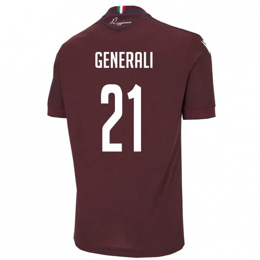 Danxen Dames Mattia Generali #21 Bourgondië Wit Thuisshirt Thuistenue 2025/26 T-Shirt België