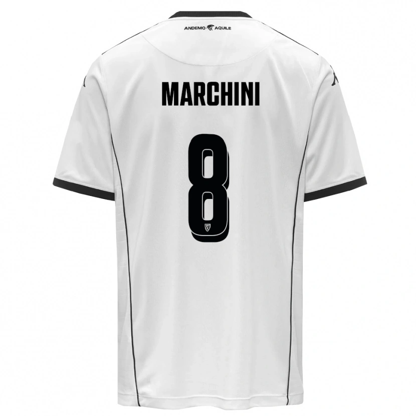 Danxen Dames Mattia Marchini #8 Wit Zwart Thuisshirt Thuistenue 2025/26 T-Shirt België