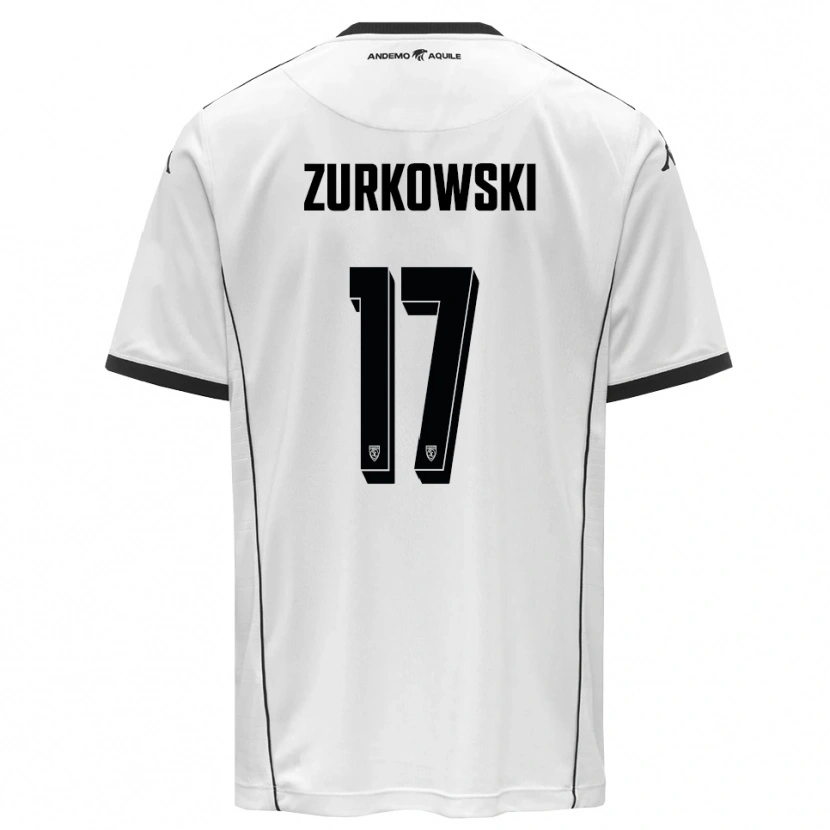Danxen Dames Szymon Żurkowski #17 Wit Zwart Thuisshirt Thuistenue 2025/26 T-Shirt België