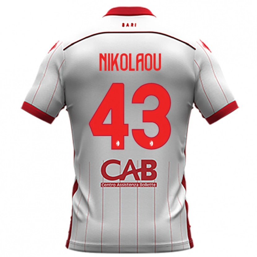 Danxen Dames Dimitrios Nikolaou #43 Wit Rood Thuisshirt Thuistenue 2025/26 T-Shirt België