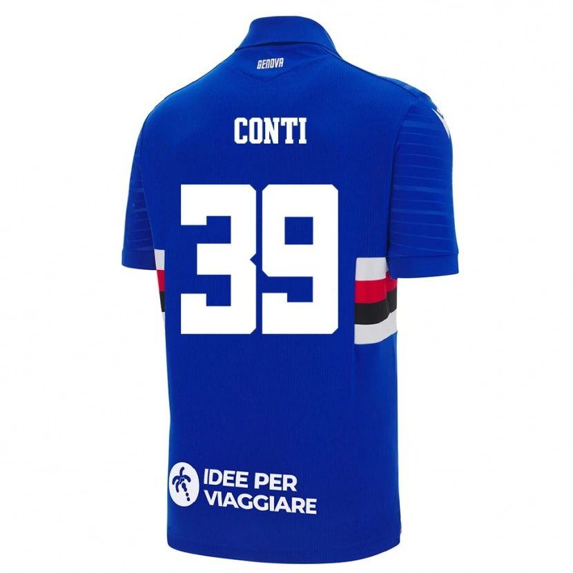 Danxen Dames Francesco Conti #39 Blauw Wit Thuisshirt Thuistenue 2025/26 T-Shirt België