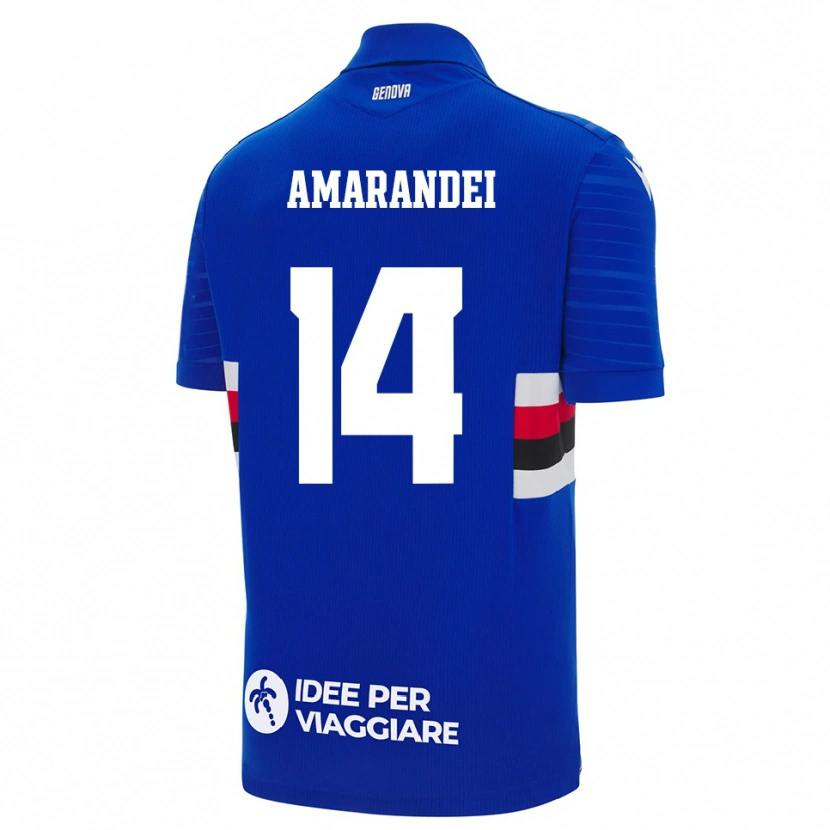 Danxen Dames Ștefan Amarandei #14 Blauw Wit Thuisshirt Thuistenue 2025/26 T-Shirt België