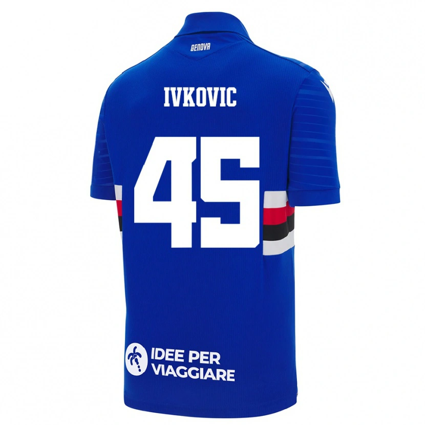 Danxen Dames Mate Ivkovic #45 Blauw Wit Thuisshirt Thuistenue 2025/26 T-Shirt België