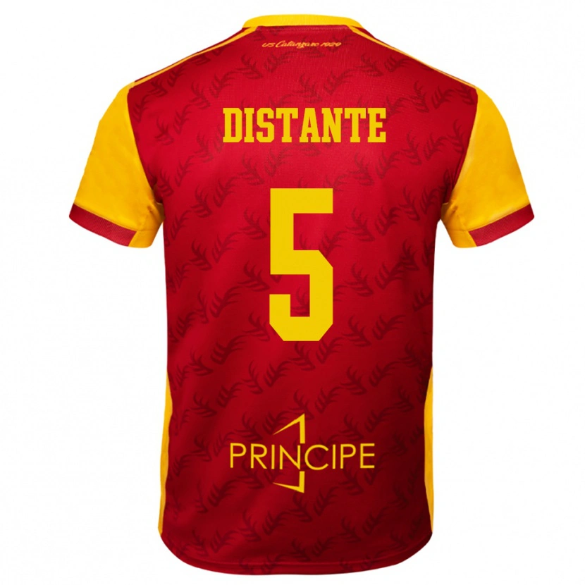 Danxen Dames Marco Distante #5 Geel Rood Thuisshirt Thuistenue 2025/26 T-Shirt België