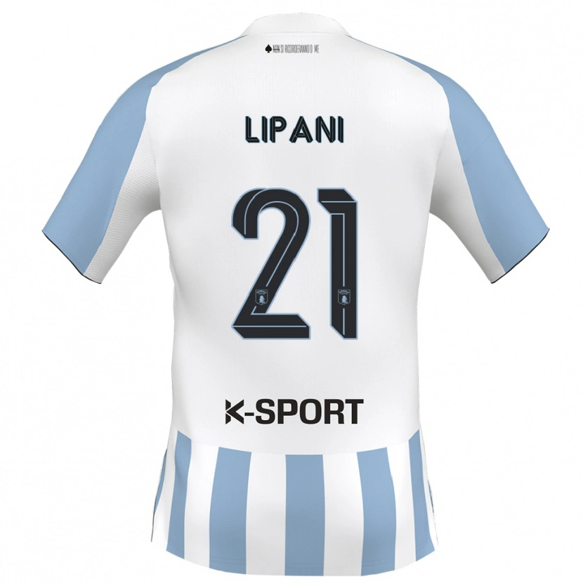 Danxen Dames Iacopo Lipani #21 Wit Hemelsblauw Thuisshirt Thuistenue 2025/26 T-Shirt België