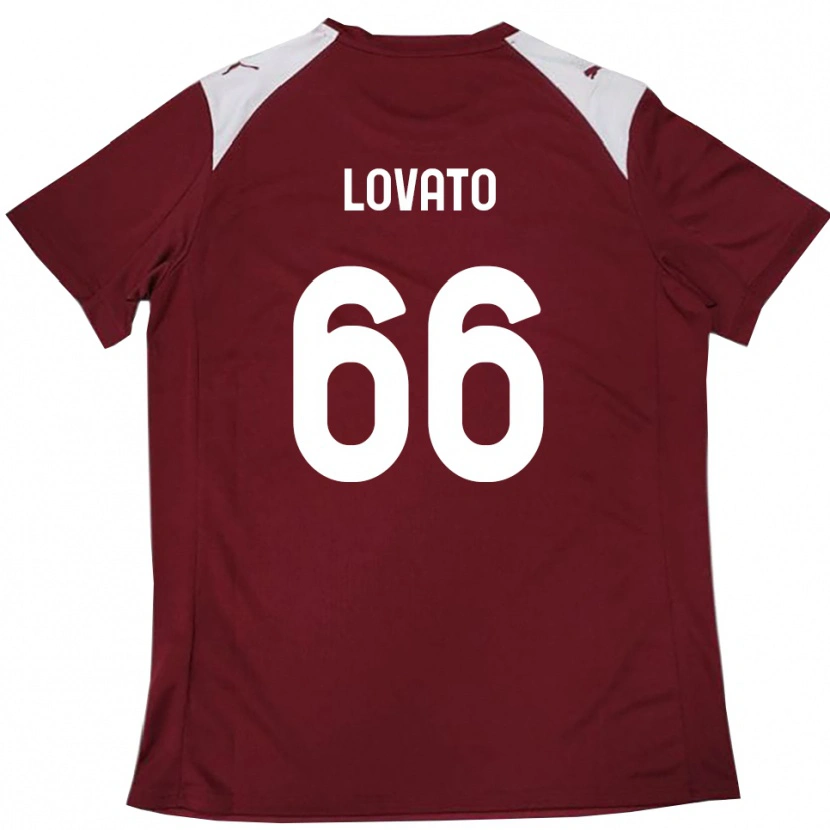 Danxen Dames Matteo Lovato #66 Bourgondië Wit Thuisshirt Thuistenue 2025/26 T-Shirt België