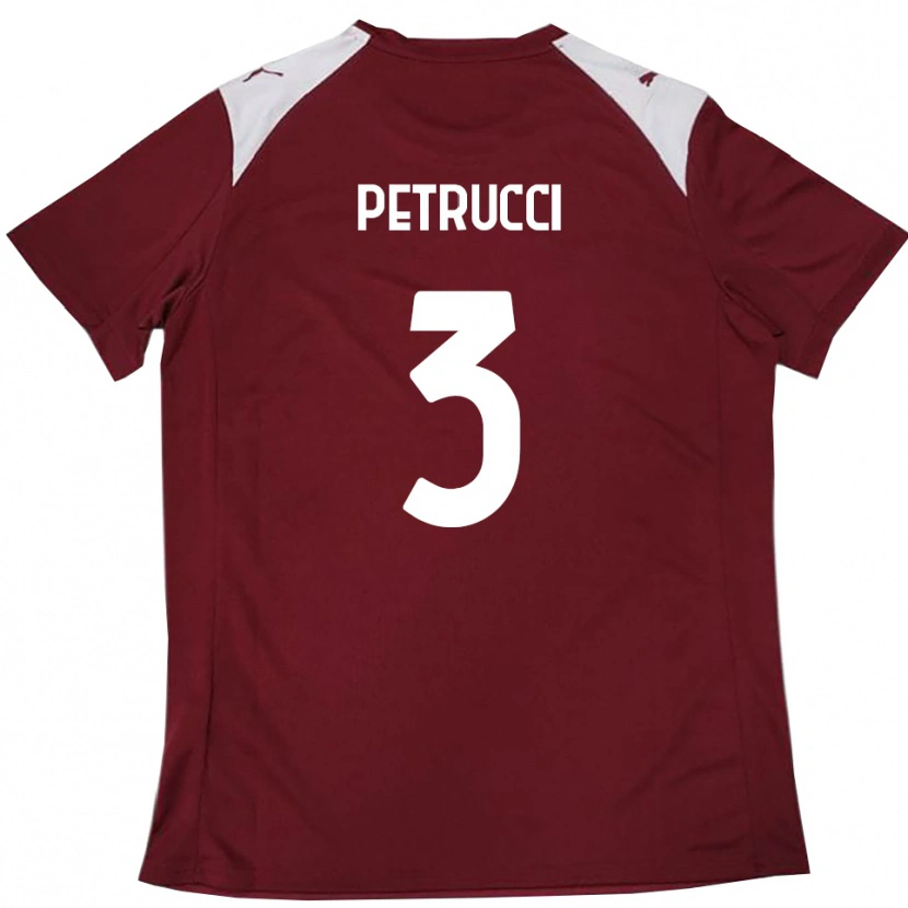 Danxen Dames Francesco Petrucci #3 Bourgondië Wit Thuisshirt Thuistenue 2025/26 T-Shirt België